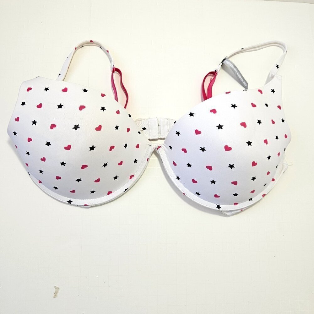 Joe Boxer White Stars and Hearts Bra Size 38DD